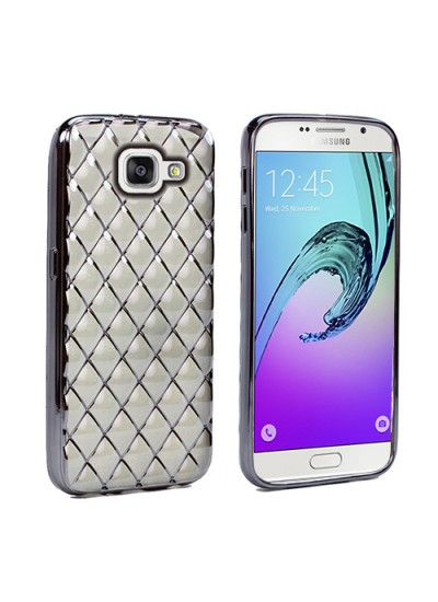 FitCase Laser Galaxy A7 2016 (A710) Baklava Desenli Silver