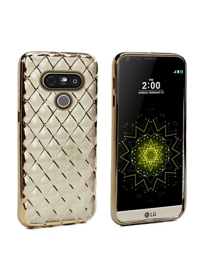 FitCase Laser LG G5 H850 Baklava Desenli Gold