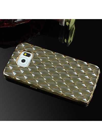 FitCase Laser Samsung S6 (G920) Baklava Desenli Gold - Siyah