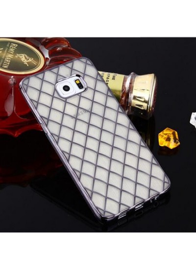 FitCase Laser Samsung S6 (G920) Baklava Desenli Silver