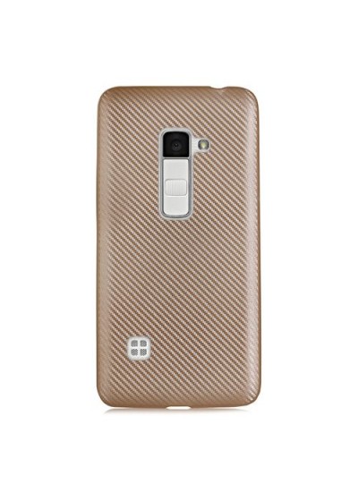 FitCase LG K8 K350 Carbon Desen Arka Kapak Gold