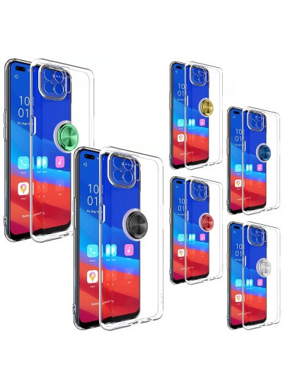 FitCase Oppo A73 Kılıf Gross Ring Şeffaf Arka Kapak