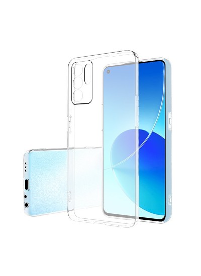 Oppo Reno 6 Kılıf Kamera Korumalı Silikon Şeffaf Arka Kapak