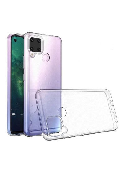 Realme C15 Kılıf Kamera Korumalı Silikon Şeffaf Arka Kapak