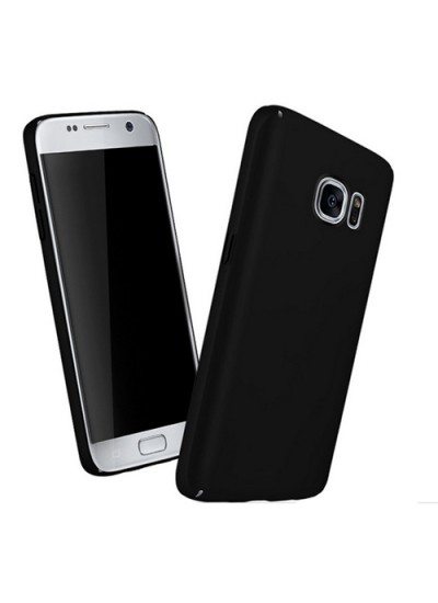 FitCase Rubber Samsung Galaxy S7 EDGE (G935) Kılıf Sert Arka Kapak Siyah