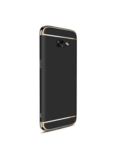 FitCase Samsung A7 2017 (A720) Golden Frame Arka Kapak Siyah