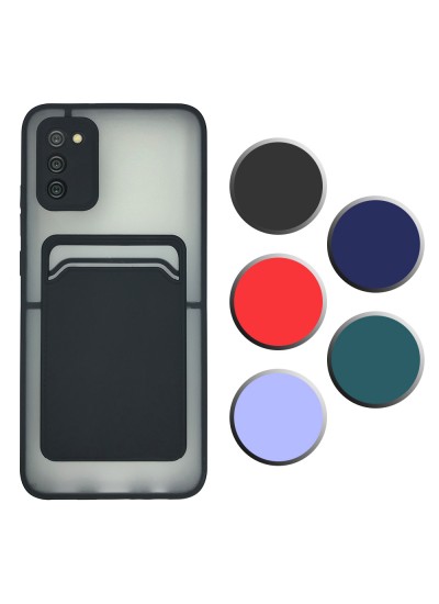 FitCase Samsung Galaxy A02s Kılıf Cardy Kartlık Cepli Mat Kapak