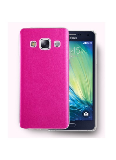 FitCase Samsung Galaxy A3 (A300) Kılıf Deri Dokulu Arka Kapak Pembe