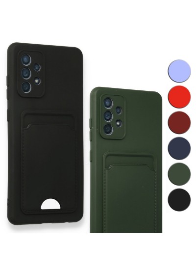 FitCase Samsung Galaxy A32 Cardy Soft Delikli Kartlık Cepli Silikon Kapak