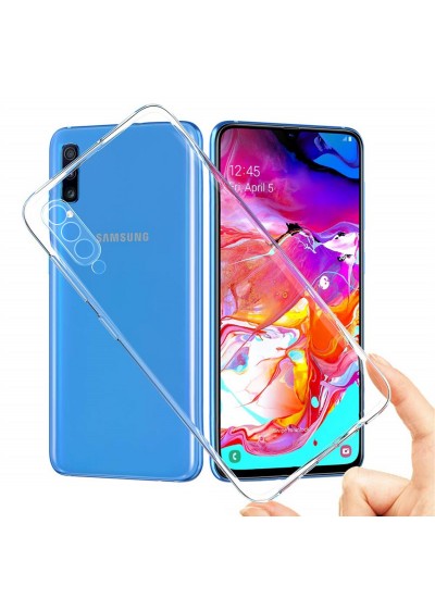 Samsung Galaxy A70 (A705) Kılıf Kamera Korumalı Silikon Şeffaf Kapak