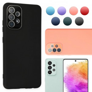 FitCase Samsung Galaxy A73 5G Glass Kamera Korumalı Lansman Silikon Kapak