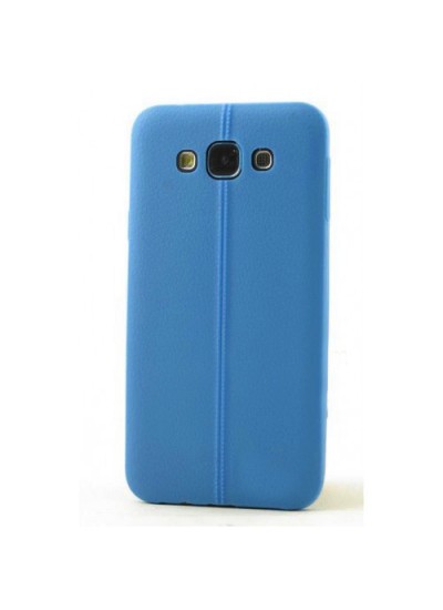 FitCase Samsung Galaxy E5 (E500) Ultra İnce Dikişli TPU Arka Kapak Mavi