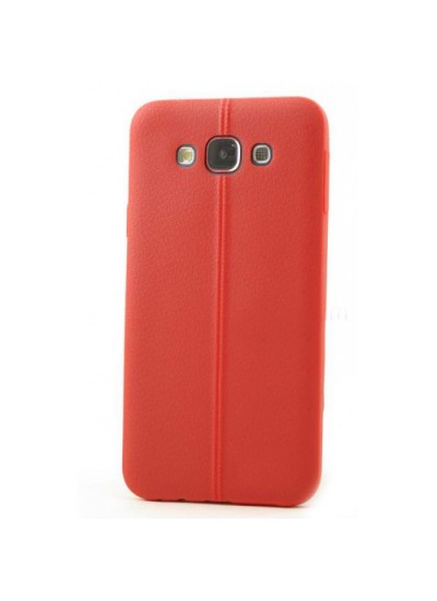 FitCase Samsung Galaxy E7 (E700) Ultra İnce Dikişli TPU Arka Kapak Kırmızı