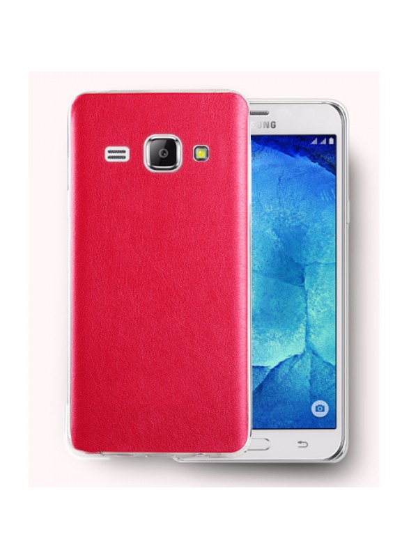 FitCase Samsung Galaxy J1 (J100) Kılıf Deri Dokulu Arka Kapak Kırmızı…