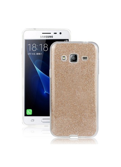 FitCase Samsung Galaxy J2 2016 (J210) Simli Arka Kapak Gold
