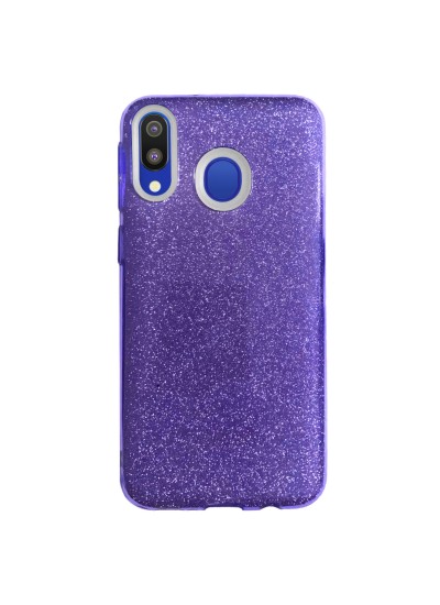 FitCase Samsung M20 (M205) 3in1 Simli Silikon Arka Kapak Mor