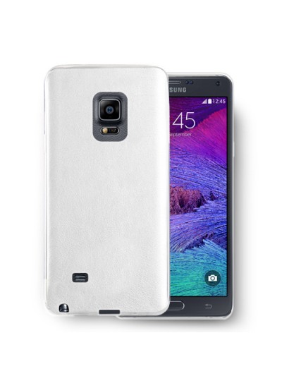 FitCase Samsung Note 4 (N910) Kılıf Deri Dokulu Arka Kapak Beyaz
