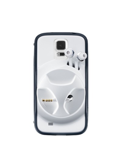 FitCase Samsung S5 (G900) Kulaklık Makaralı Arka Kapak Beyaz