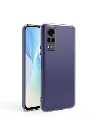 Vivo Y53s Kılıf Kamera Korumalı Silikon Şeffaf Arka Kapak