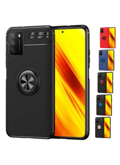 FitCase Xiaomi Poco M3 Kılıf Auto Focus Ring Arka Kapak