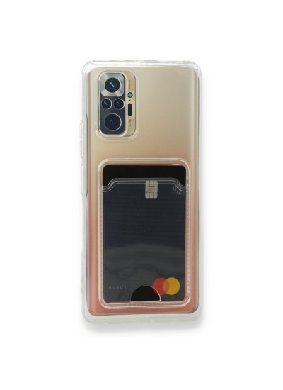 Xiaomi Redmi Note 10 Pro Kılıf Cardy Şeffaf Kartlık Cepli Kapak