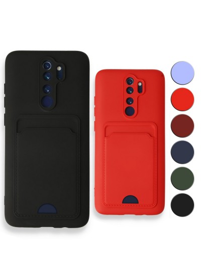 FitCase Xiaomi Redmi Note 8 Pro Cardy Soft Delikli Kartlık Cepli Silikon Kapak
