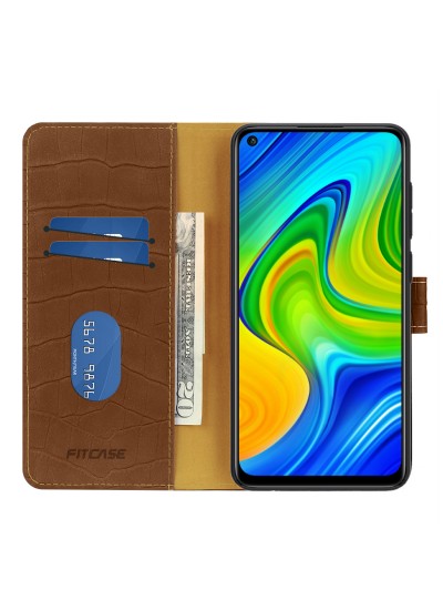 Xiaomi Redmi Note 9 Kılıf Kroko Desen Kapaklı Cüzdanlı