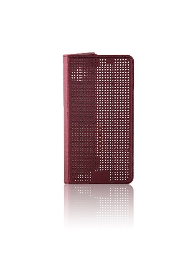 Galaxy A3 (A300) Dot View Yan Kapaklı Uyku Modlu Kılıf Bordo