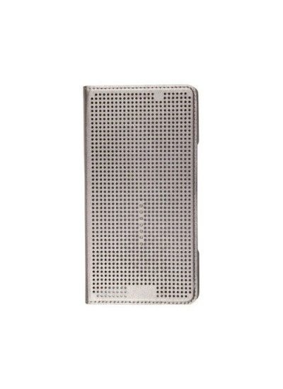 Galaxy A3 (A300) Dot View Yan Kapaklı Uyku Modlu Kılıf Gri