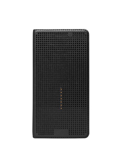 Galaxy E7 (E700) Dot View Yan Kapaklı Uyku Modlu Kılıf Siyah