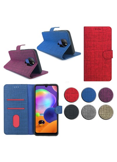General Mobile GM 20 Kılıf FitCase Fabric Kapaklı Cüzdanlı