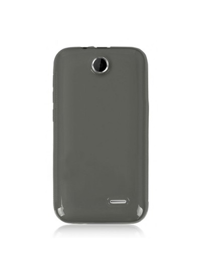 HTC Desire 310 Mini Kılıf Soft Silikon Şeffaf-Siyah Arka Kapak