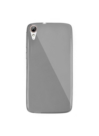 HTC Desire 828 Kılıf Soft Silikon Şeffaf-Siyah Arka Kapak