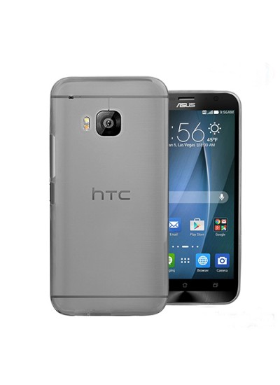 HTC One M9 Kılıf Soft Silikon Şeffaf-Siyah Arka Kapak