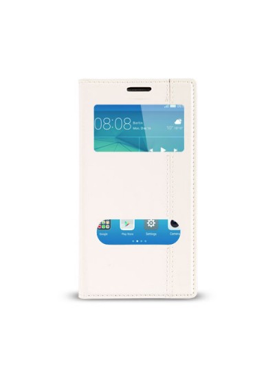 Huawei GT3 Gizli Mıknatıslı Pencereli Magnum Kılıf Beyaz