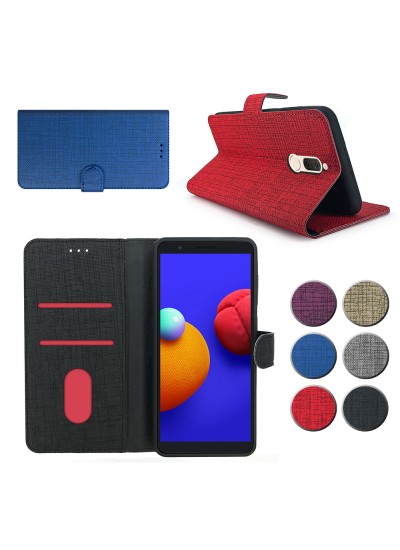Huawei Mate 10 Lite Kılıf FitCase Fabric Kapaklı Cüzdanlı