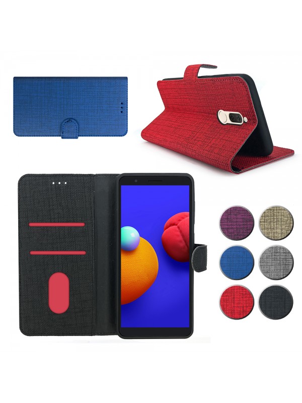 Huawei Mate 10 Lite Kılıf FitCase Fabric Kapaklı Cüzdanlı…
