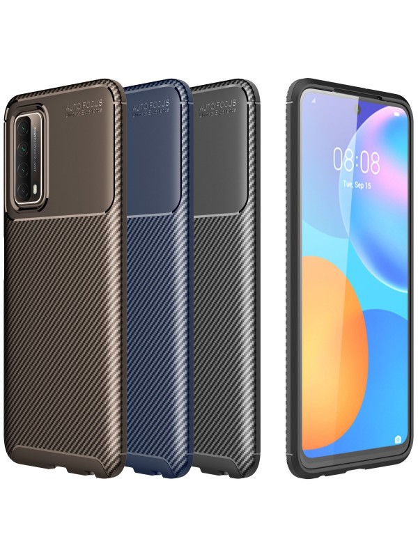 Huawei P Smart 2021 Kılıf Focus Carbon Desen Silikon Arka Kapak…