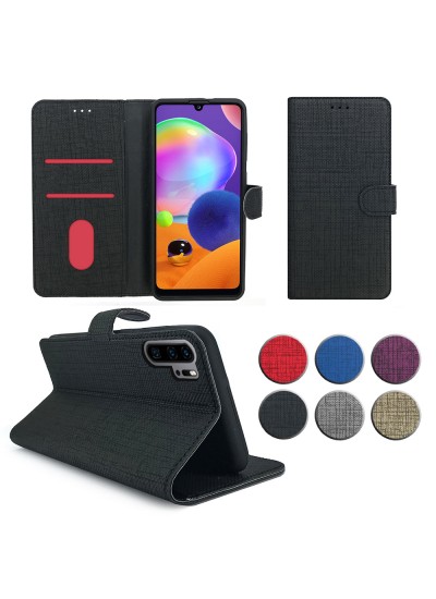 Huawei P30 Pro Kılıf FitCase Fabric Kapaklı Cüzdanlı