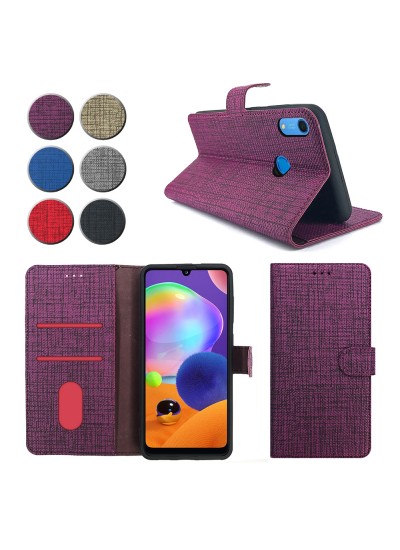 Huawei Y6s Kılıf FitCase Fabric Kapaklı Cüzdanlı