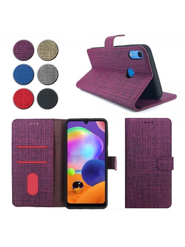 Huawei Y6s Kılıf FitCase Fabric Kapaklı Cüzdanlı…