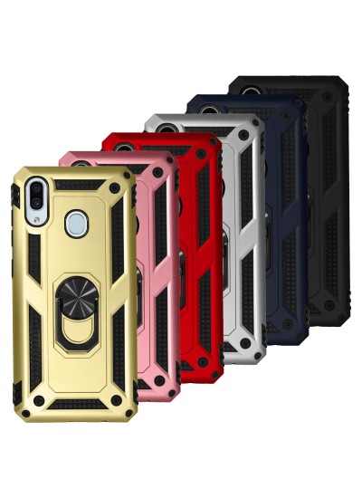 Huawei Y7 2019 Kılıf Panzer Ring Tam Koruma Arka Kapak