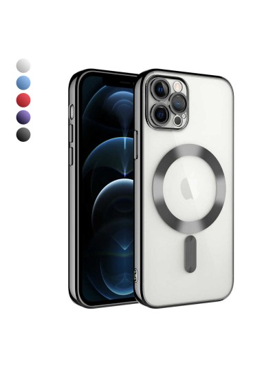 iPhone 11 Pro Max Kılıf Magsafe Özellikli Metal Lazer Silikon Kapak
