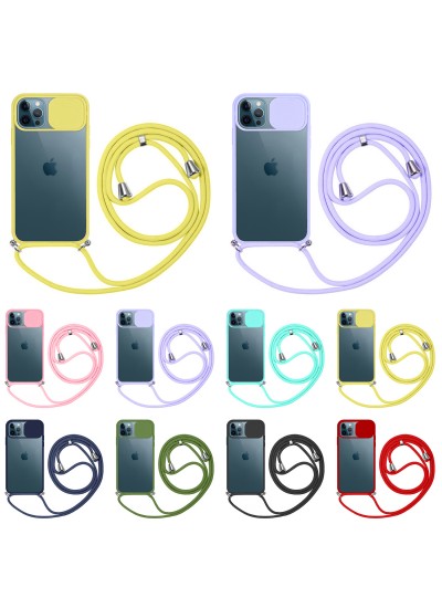 iPhone 11 Pro Max Kılıf Palm Kamera Korumalı İpli Boyun Askılı Silikon
