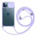 iPhone 11 Pro Max Kılıf Palm Kamera Korumalı İpli Boyun Askılı Silikon