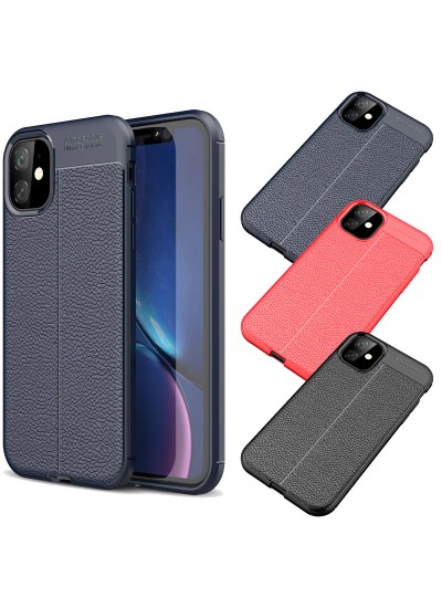 iPhone 12 / 12 Pro Kılıf Focus Deri Desen Silikon Arka Kapak