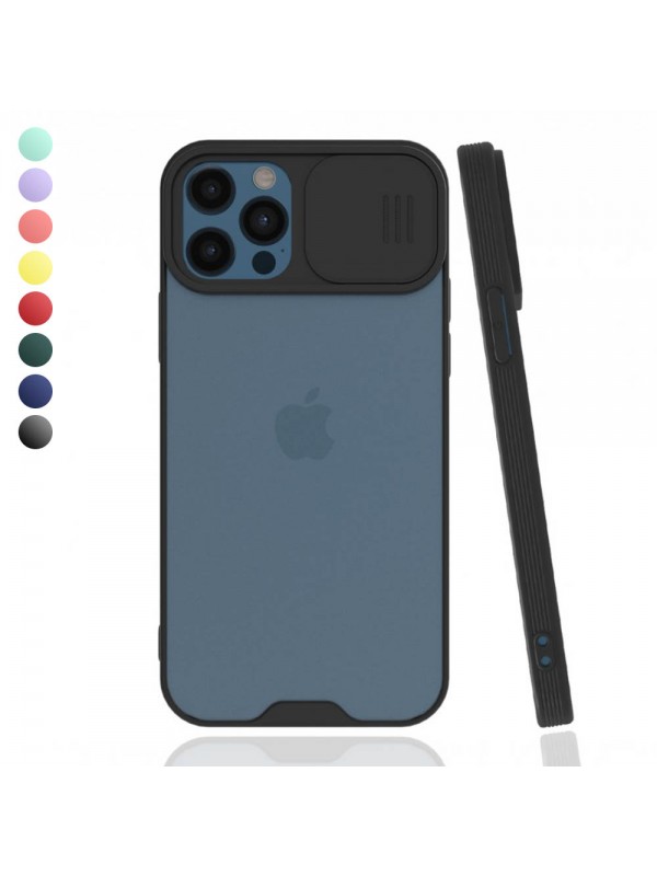 iPhone 12 / 12 Pro Kılıf Kamera Koruma Kapaklı Platin Matte Si…