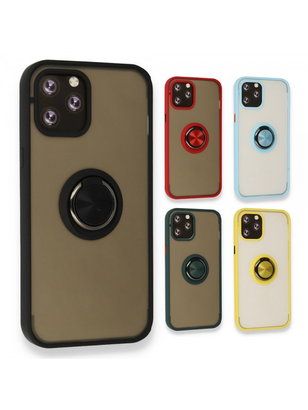 iPhone 12 Pro Max Kılıf Montrea Ring Yüzük Stantlı Kapak…