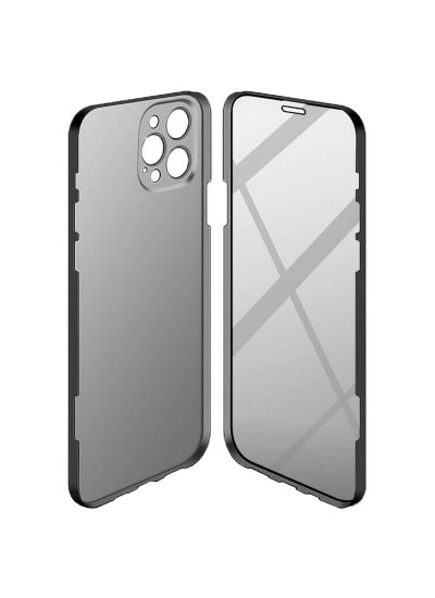 iPhone 13 Pro Kılıf 360 Koruma Ön+Arka Ekran Koruyuculu Ultra İnce - Siyah