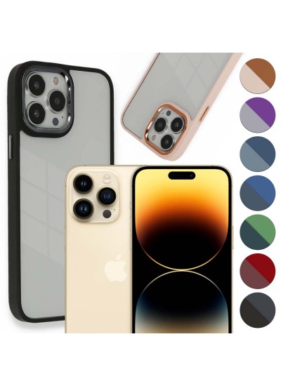 iPhone 14 Pro Max Kılıf Luna Lens Kamera Çerçeveli Silikon Kapak
